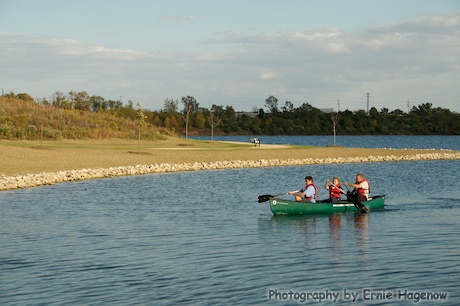 Canoeing on the south lake.